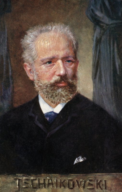 Pyotr Ilyich Tchaikovsky, russisk komponist (farvelitografi) af European School