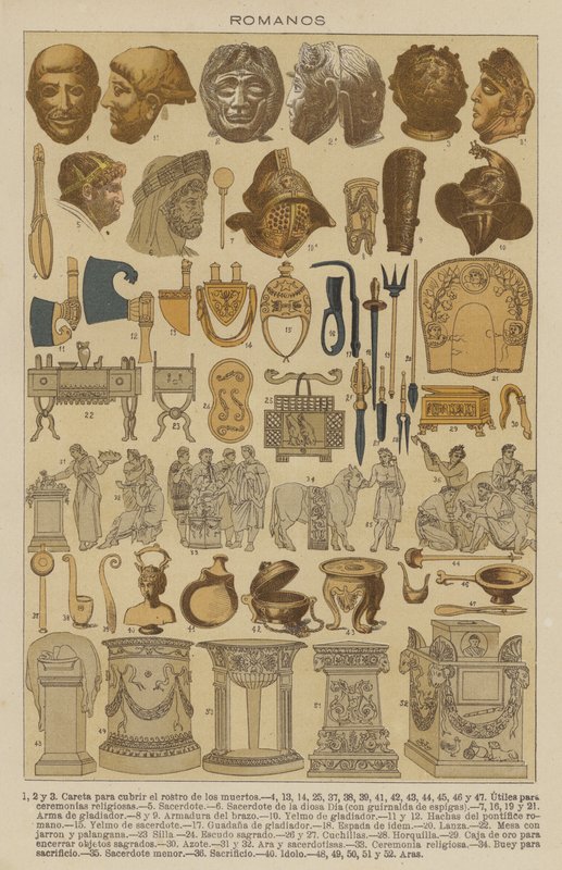 romere (farve litho) af European School