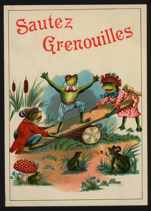 Jump Frogs (farve litho) af European School