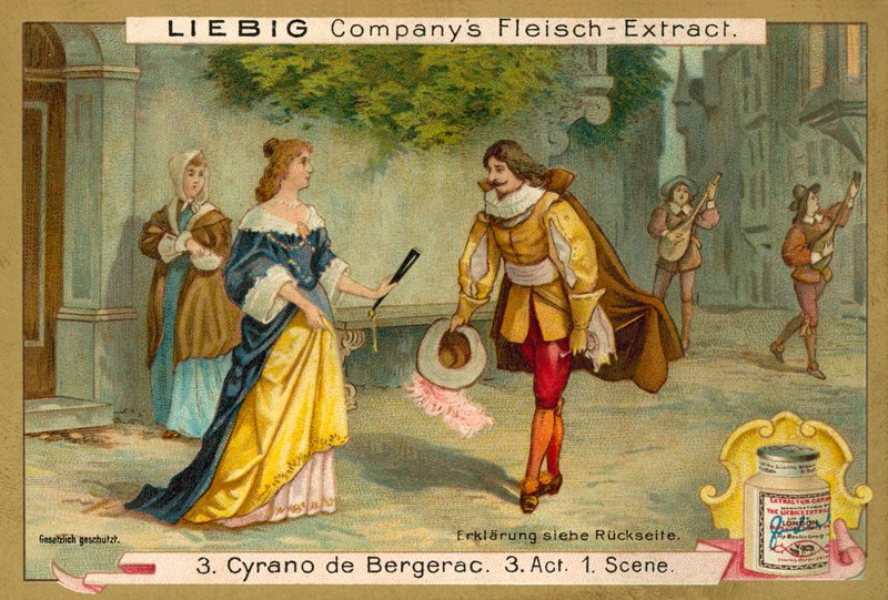 Scene fra Cyrano de Bergerac (chromolitho) af European School