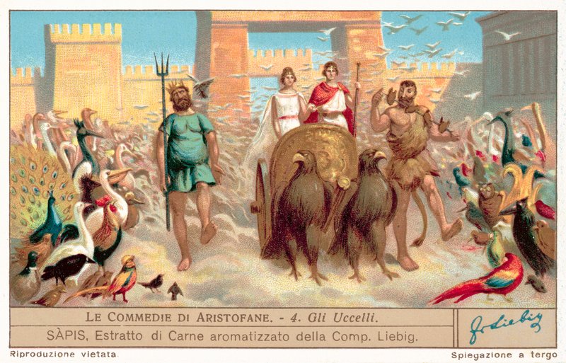 Scene fra The Birds (chromolitho) af European School