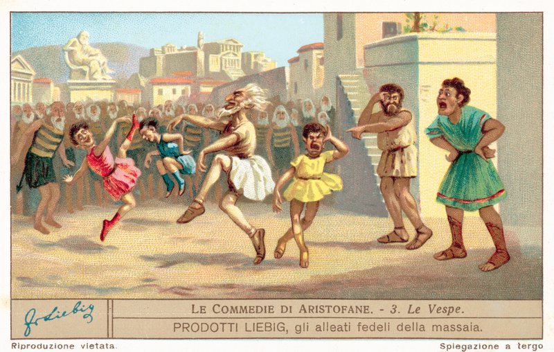 Scene fra The Wasps (chromolitho) af European School