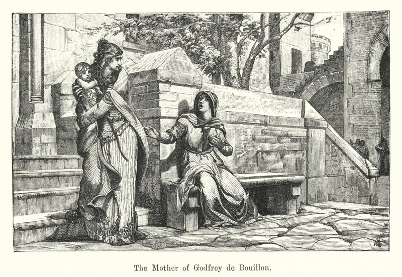 Godfrey de Bouillons mor (gravering) af European School
