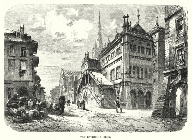 The Rathhaus, Bern (gravering) af European School