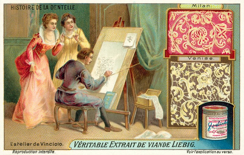 Studiet af Federico de Vinciolo (chromolitho) af European School