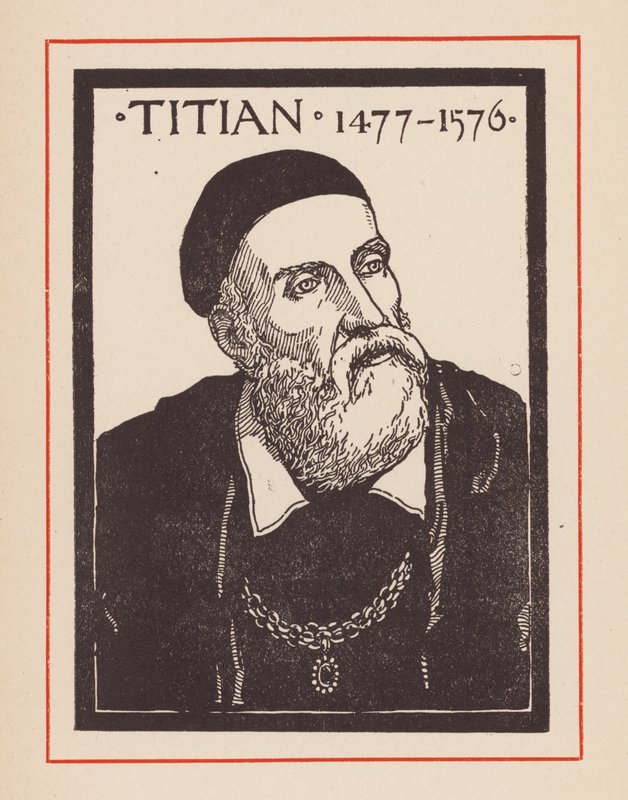Tizian, italiensk renæssancekunstner (litografi) af European School
