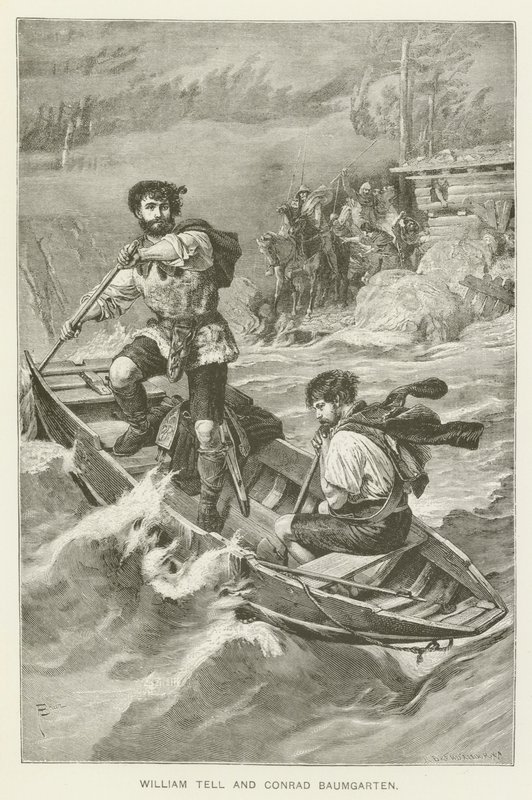 William Tell og Conrad Baumgarten (gravering) af European School