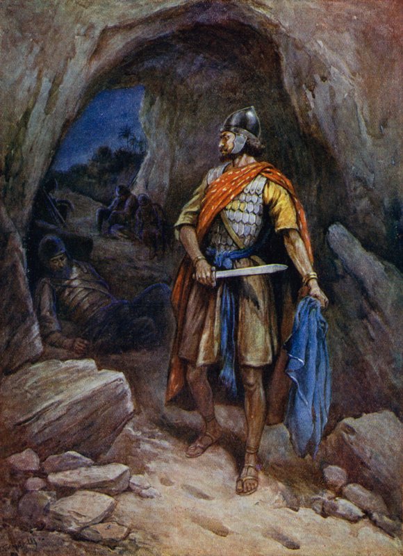 David skærer Sauls kappe over af Evelyn Stuart Hardy