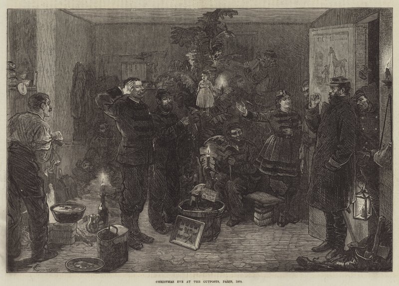 Juleaften ved forposterne, Paris, 1870 af Felix Regamey