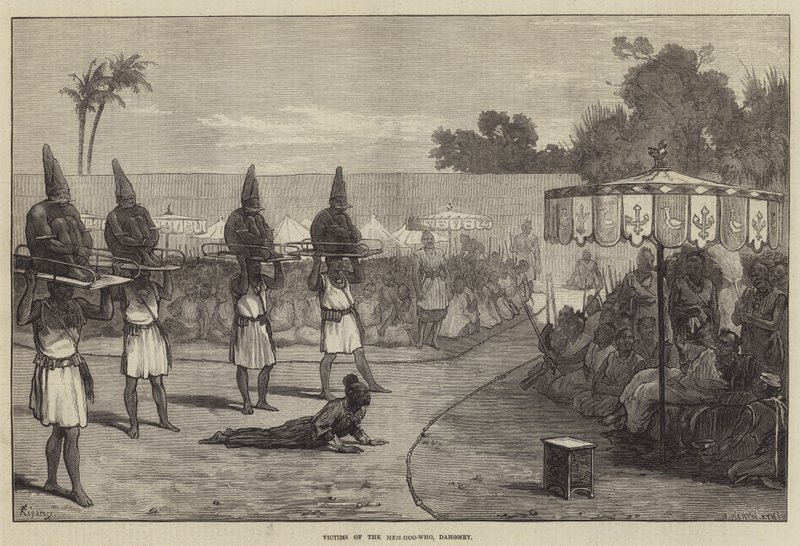 Ofre for Mem-hoo-who, Dahomey af Felix Regamey