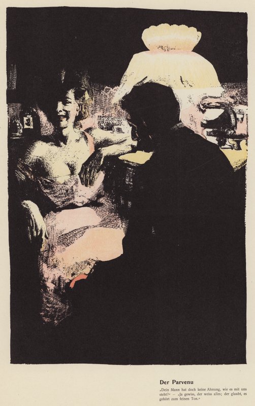 Parvenu (farve litho) af Ferdinand von Reznicek