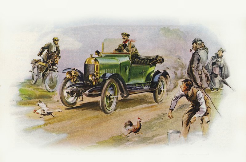 Morris Oxford 10hp (farvelitografi) af Ferdinando Tacconi