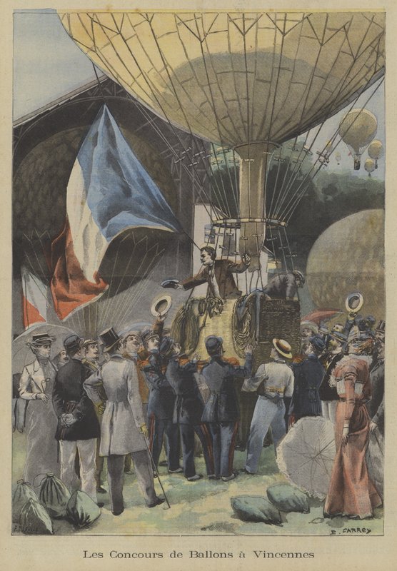 Ballonløb i Vincennes, Paris af Fortune Louis Meaulle