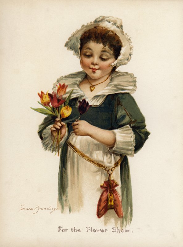 Til blomstershowet (farve litho) af Frances Brundage