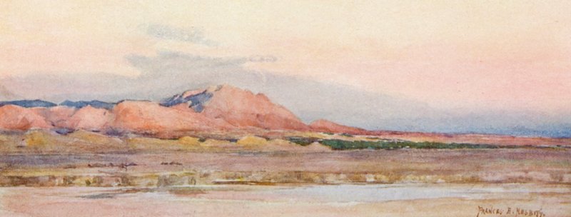 Aften i Sahara (farvelitografi) af Frances Nesbitt