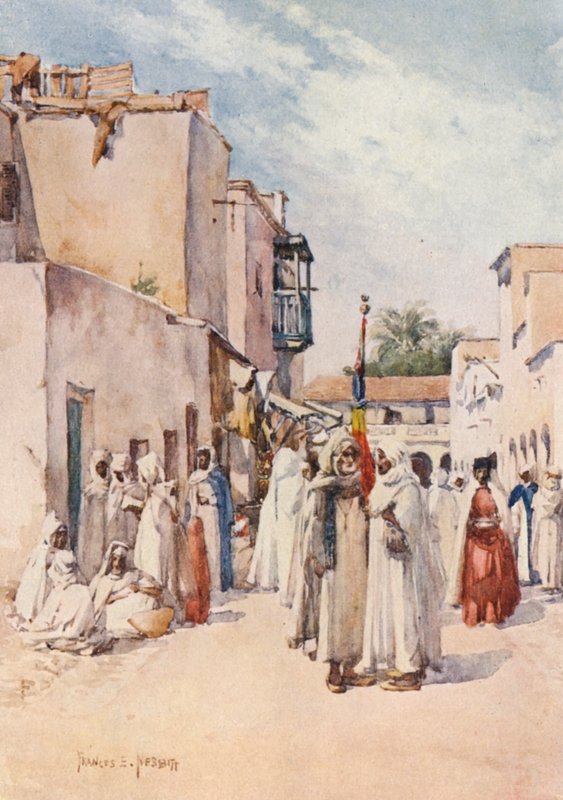 Den tiggende marabut (farvelitografi) af Frances Nesbitt
