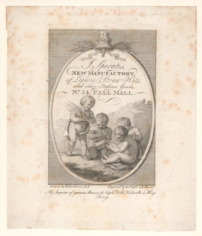 Handelskort af Francesco Bartolozzi