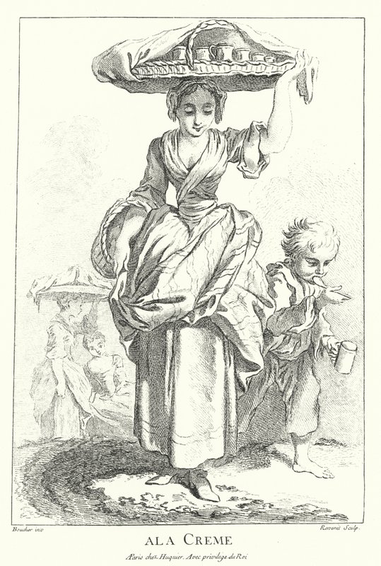 Flødesælger (gravering) af Francois (after) Boucher