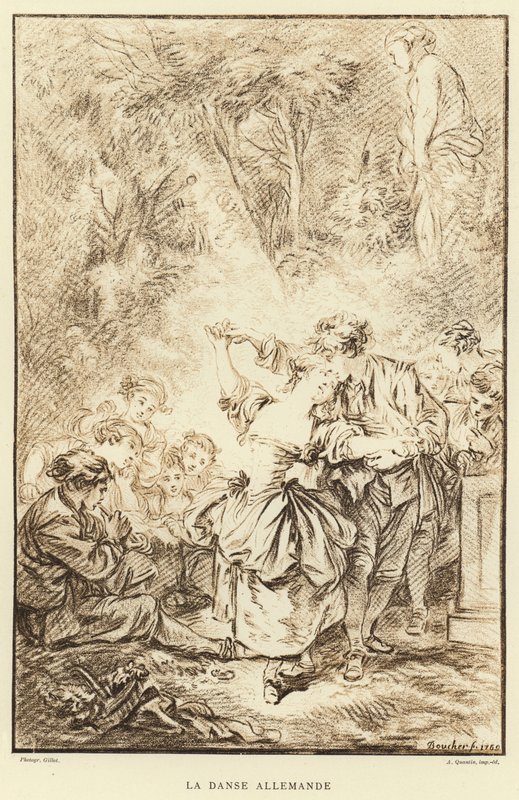 Den tyske dans (gravering) af Francois (after) Boucher