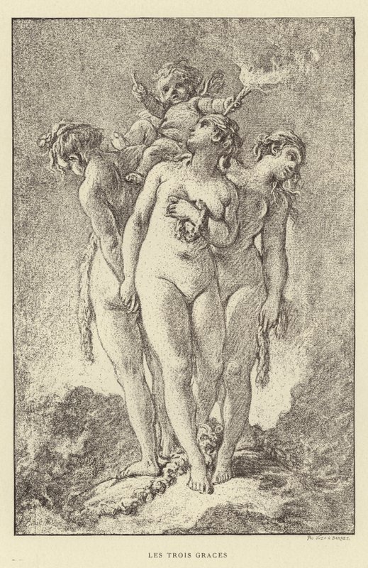 De tre nåder (gravering) af Francois (after) Boucher