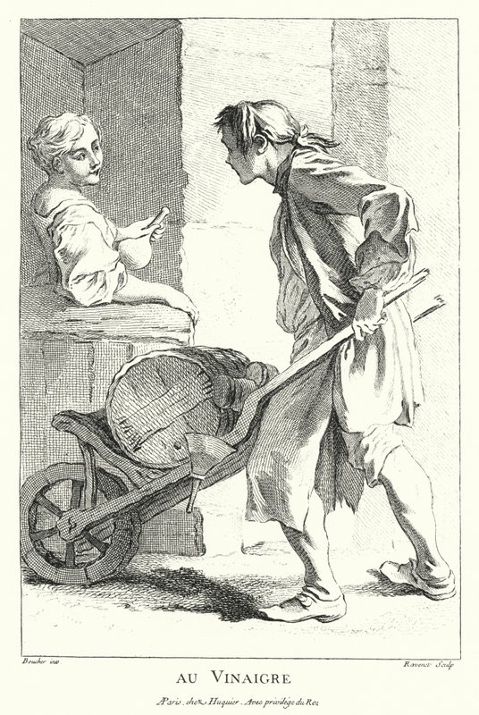 Eddike sælger (gravering) af Francois (after) Boucher