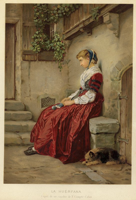 The Orphan (chromolitho) af Francois Claudius Compte Calix