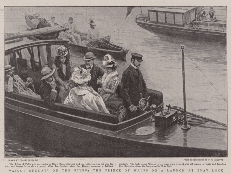 Ascot Sunday on the River, Prince of Wales på en lancering ved Bray Lock af Frank Dadd