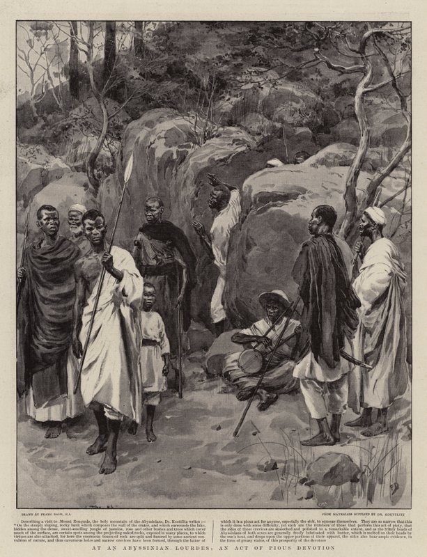Ved en abessinisk Lourdes, en handling af from hengivenhed af Frank Dadd