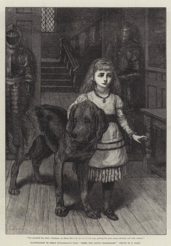 Illustration til Percy Fitzgeralds fortælling, Cissy, The Little Peacemaker af Frank Dadd