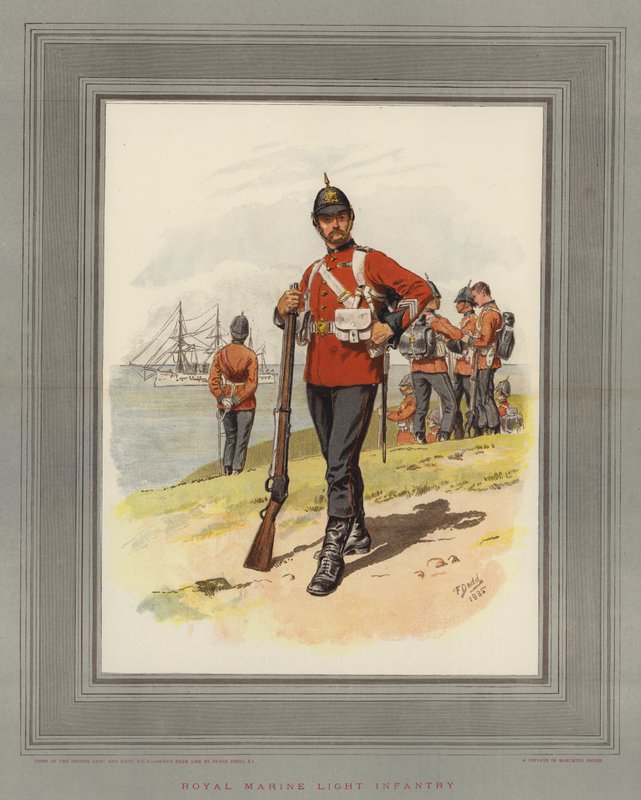 Royal Marine Light Infantry (chromolitho) af Frank Dadd
