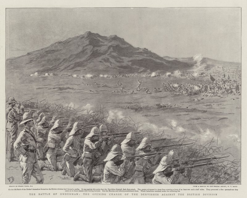 Slaget ved Omdurman, Dervishernes åbningsanklager mod den britiske division af Frank Dadd