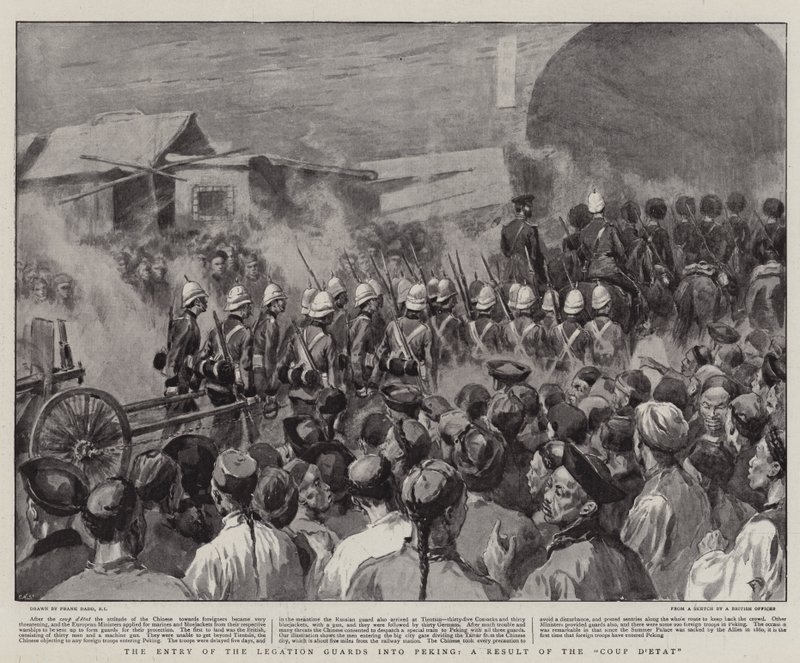 Legationsvagternes indtog i Peking, et resultat af statskuppet af Frank Dadd