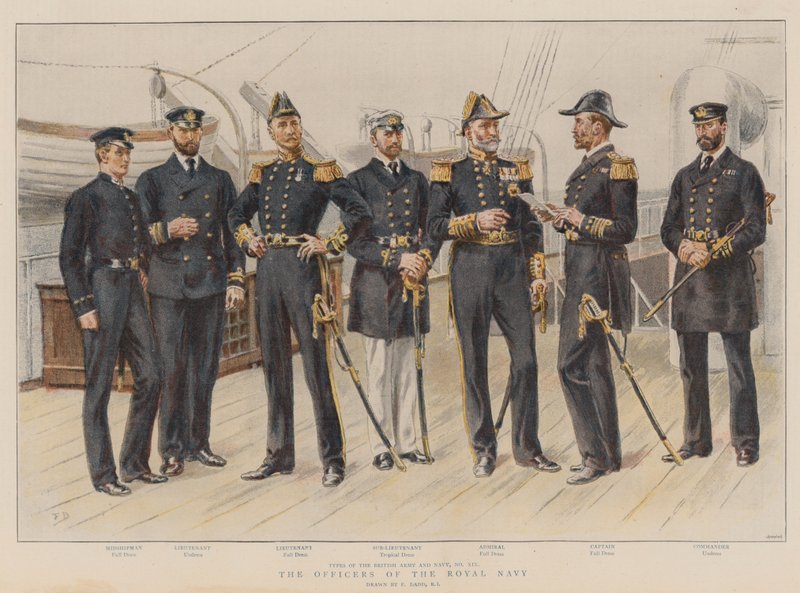 The Officers of the Royal Navy (chromolitho) af Frank Dadd