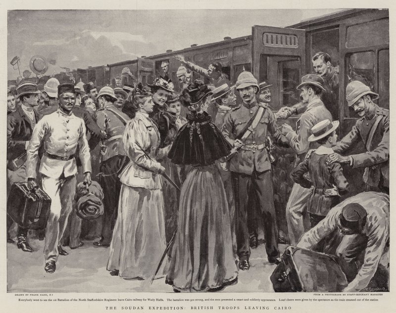 Soudan-ekspeditionen, britiske tropper forlader Cairo af Frank Dadd
