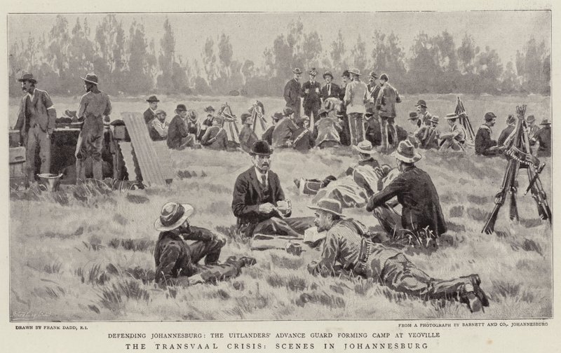 Transvaal-krisen, scener i Johannesburg af Frank Dadd