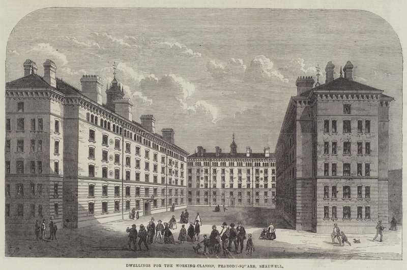 Boliger for arbejderklassen, Peabody-Square, Shadwell af Frank Watkins