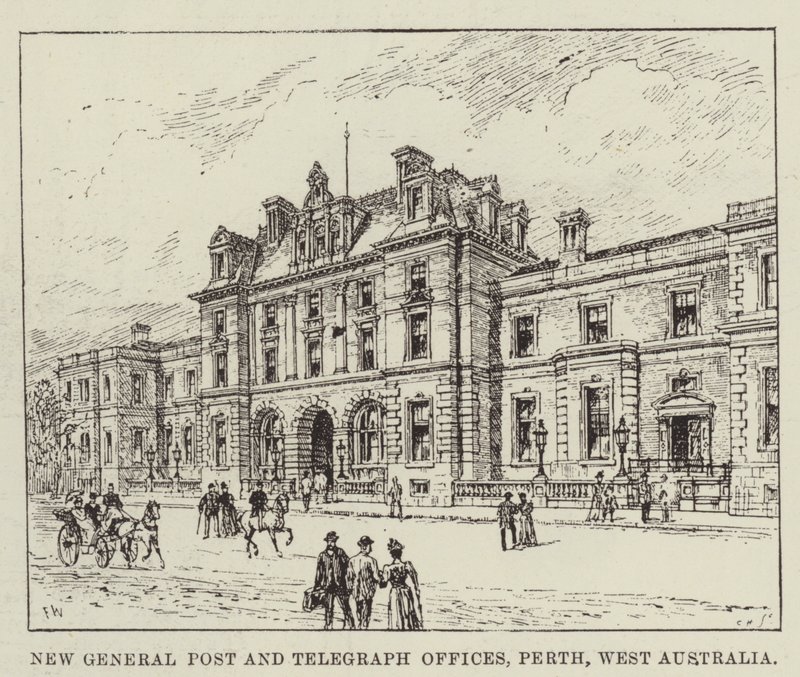 New General Post and Telegraph Offices, Perth, West Australia af Frank Watkins