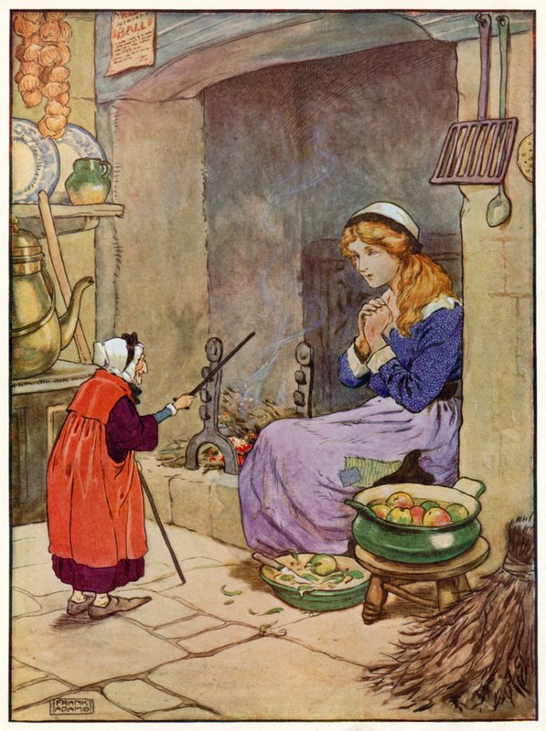 Askepot (farve litografi) af Frank Adams