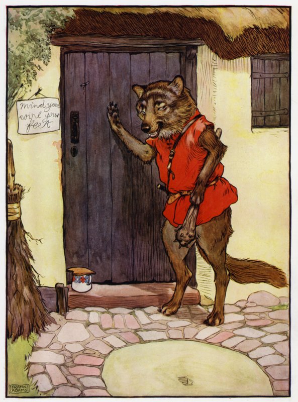 Rødhætte (farve litho) af Frank Adams