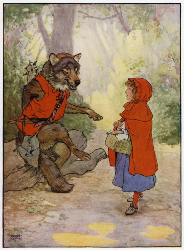 Rødhætte (farve litho) af Frank Adams