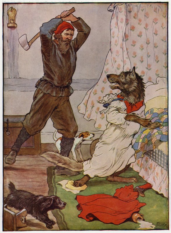 Rødhætte (farve litho) af Frank Adams