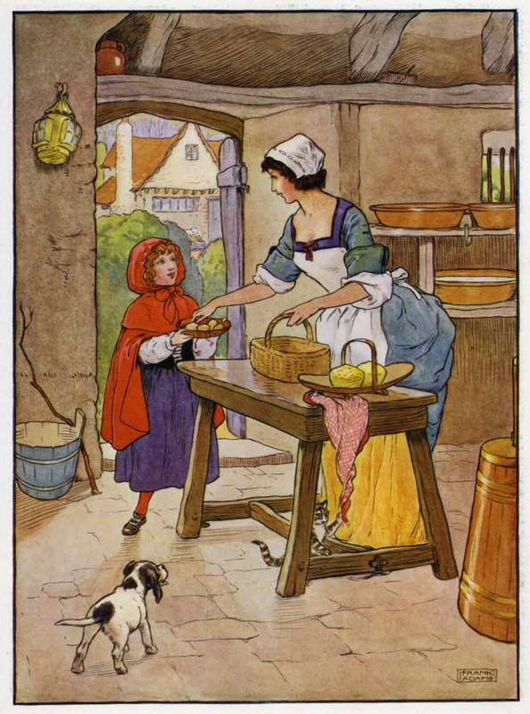 Rødhætte (farve litho) af Frank Adams
