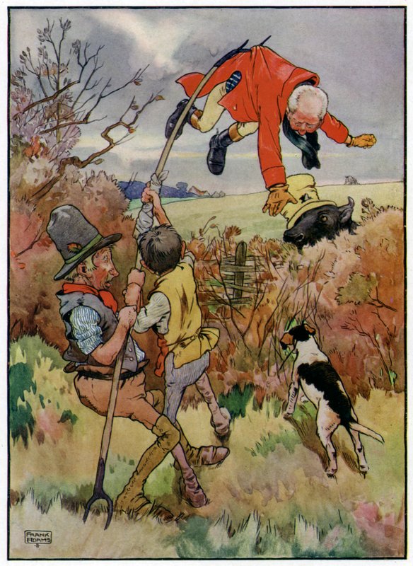 Three Jolly Huntsmen (farve litho) af Frank Adams