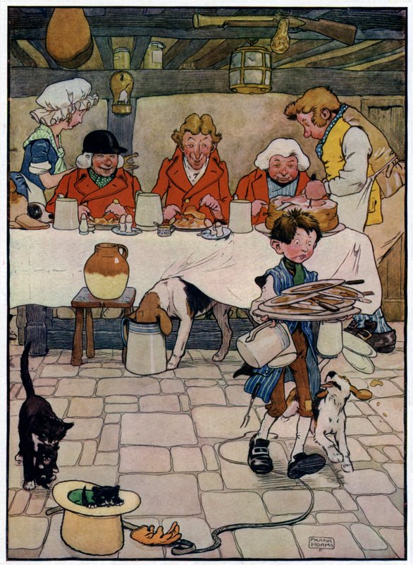 Three Jolly Huntsmen (farve litho) af Frank Adams
