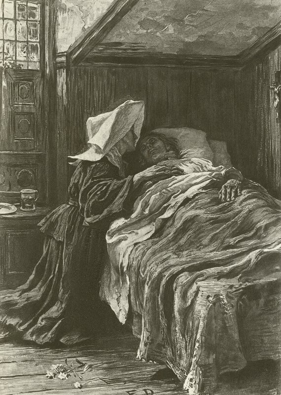 Gabriel og Evangeline (dybtryk) af Frank Dicksee