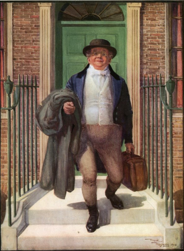 Mr. Pickwick (farvelitografi) af Frank Reynolds