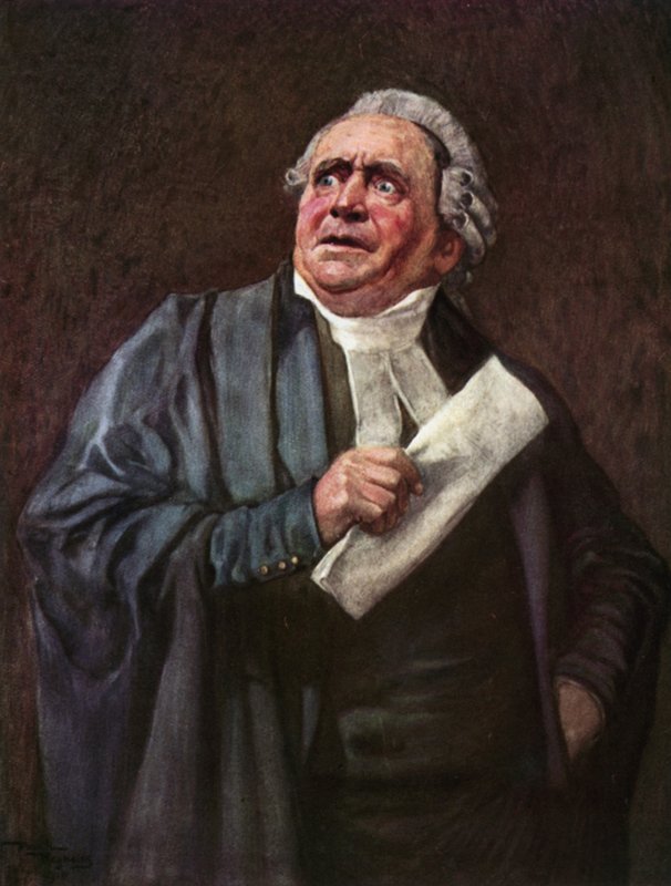 Mr. Serjeant Buzfuz (farvelitografi) af Frank Reynolds