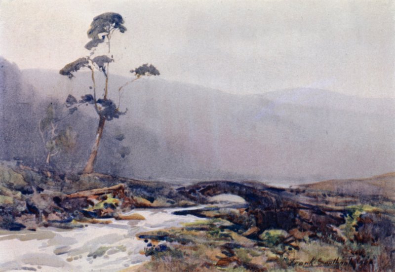 A Moorland Stream (farve litho) af Frank Southgate
