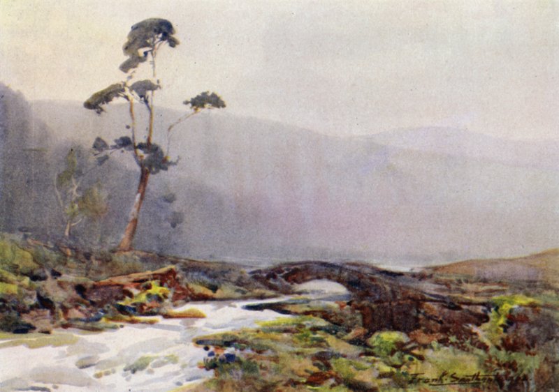 A Moorland Stream (farve litho) af Frank Southgate