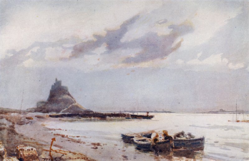 Holy Island (farve litho) af Frank Southgate